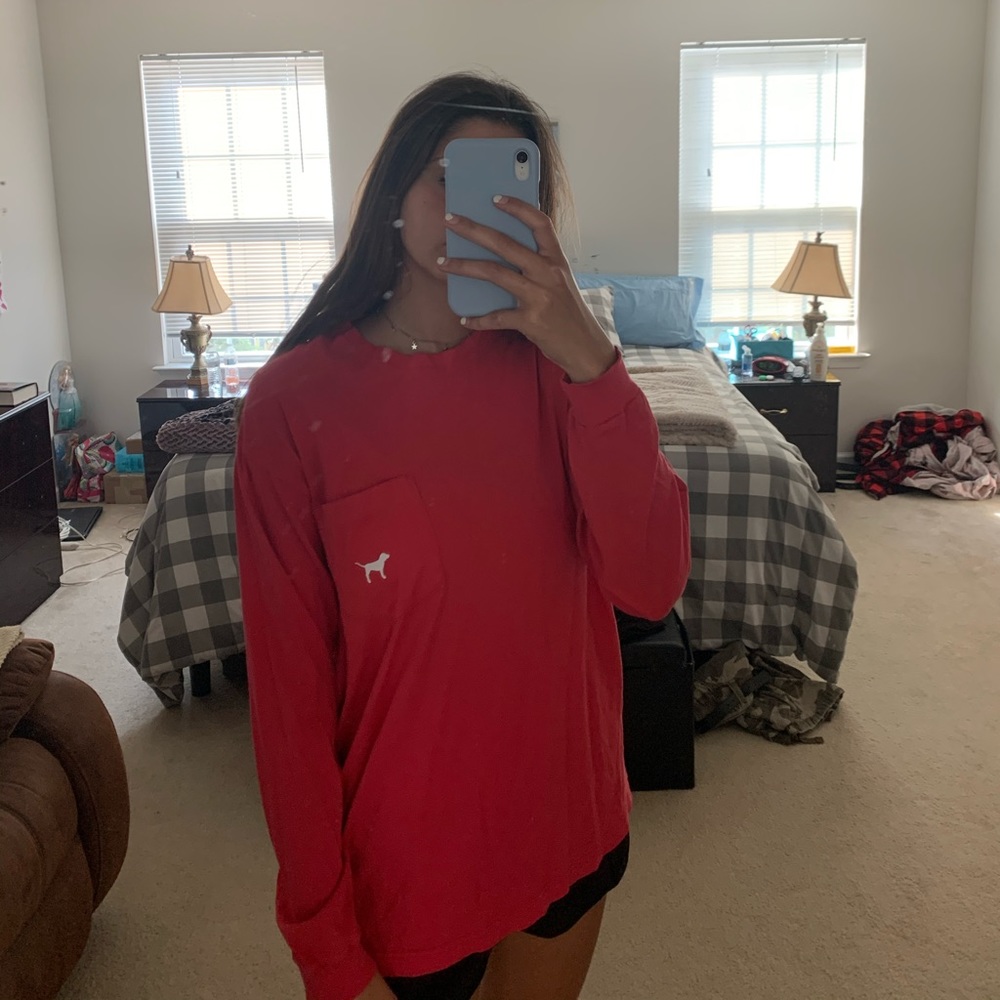 long sleeve victoria secret pink shirt